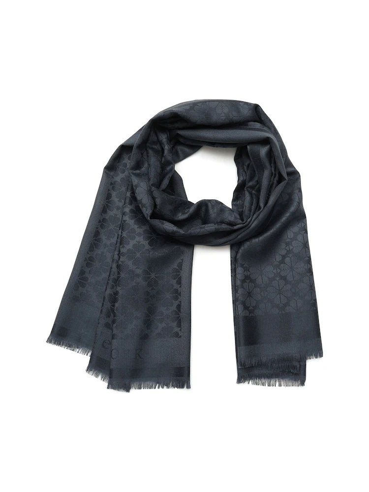 Blue Flower Yarndye Oblong Scarf