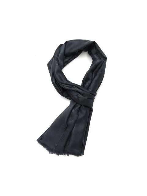 Blue Flower Yarndye Oblong Scarf