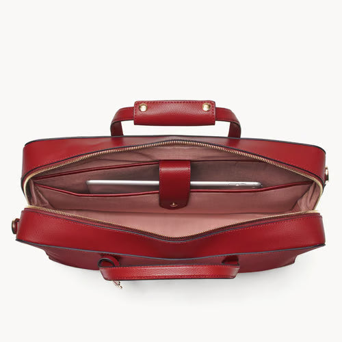 The Brook Street  - Cherry Red Soft Saffiano