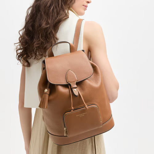 Small Backpack - Tan Milled Pebble