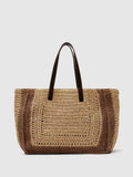 Natural Rosie Raffia-Effect Tote Bag